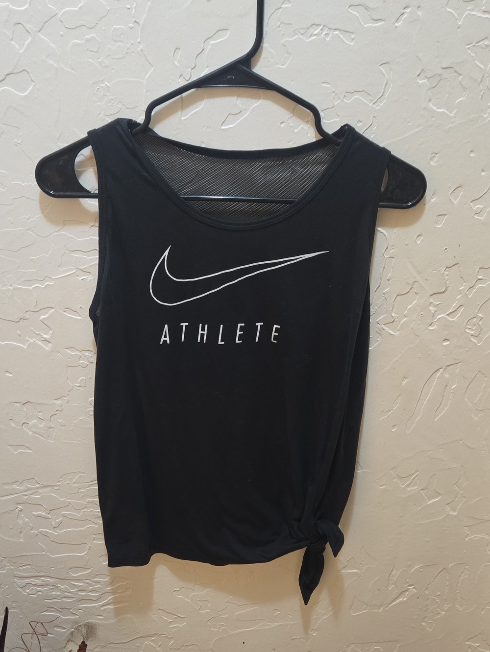 Nike Black Athlete Logo Tank with Side Knot